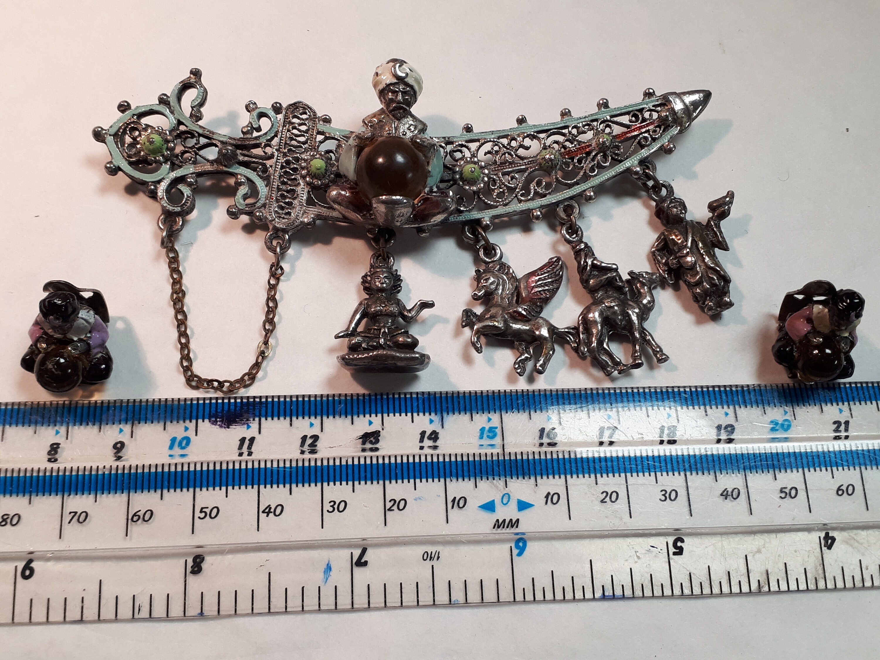 Thief of Bagdad Rice-weiner Korda Scimitar Brooch and Earrings