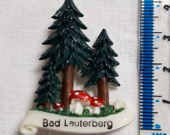 Bad Lauterberg - Broche vintage original de celuloide, década de 1930, Oktoberfest, bosque
