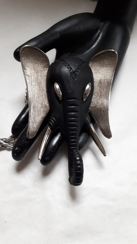 ELEPHANT pendant necklace, attrib to RAZZA, HUGE … - image 7