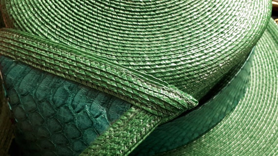 De Lora vintage hat, New York, fifties, green syn… - image 9