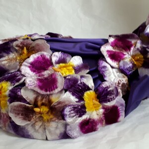 ELSA SCHIAPARELLI vintage hat, haute couture, Paris, pansies, purples, rare