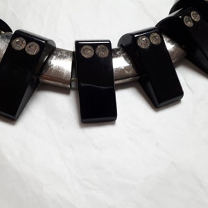 BAKELITE necklace, BLACK, forties, authentic bakelite tested image 6