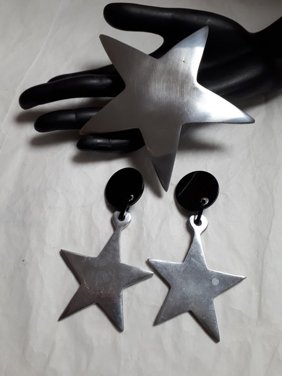 MARION GODART STAR brooch and earrings, large, vi… - image 10