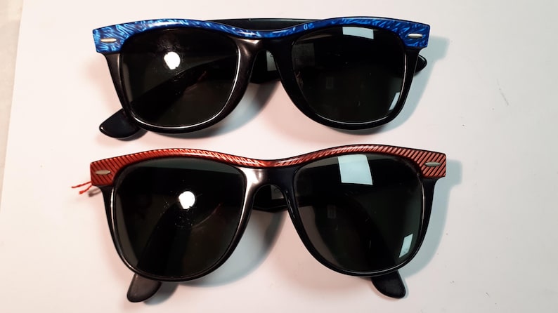RAY BAN vintage sunglasses, authentic USA cellulose acetate, 1980, magenta image 9
