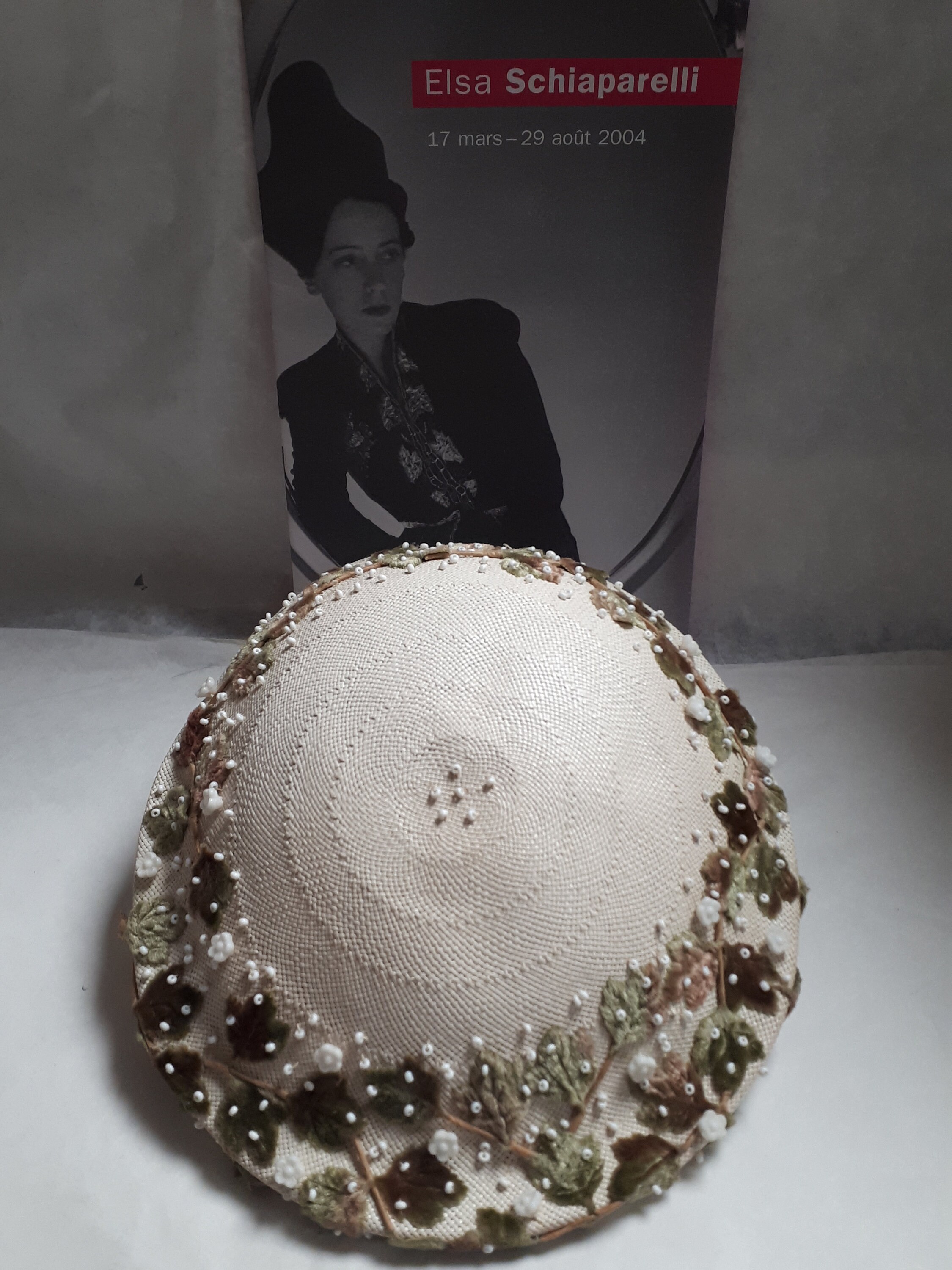 RARE Elsa Schiaparelli Straw Hat 2 Tone Brown and Cream Gala Vogue Magazine 2012 Elsa Schiaparelli main image 4
