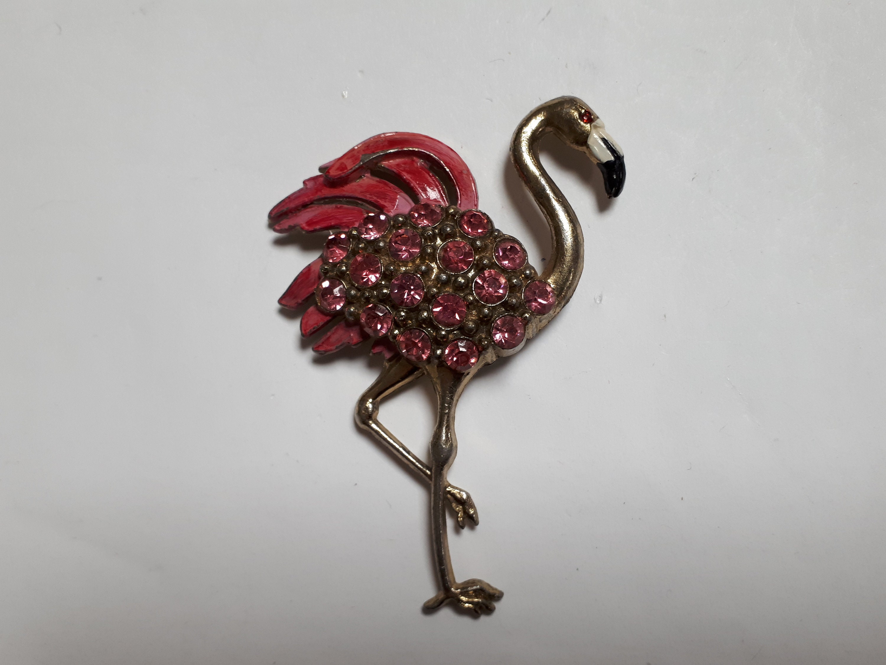 Vintage flamingo sales brooch