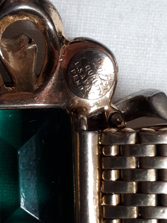 KREISLER - vintage 1945 bracelet,  emerald stone,… - image 5