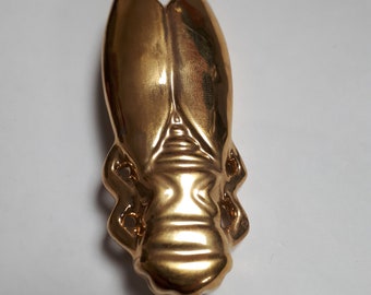 Broche GOLD CICADA, designer Marion Godart Paris, peça grande de porcelana antiga.