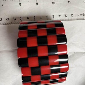 Marion Godart stretch bracelet , French design, famous, red & black polyresin image 10