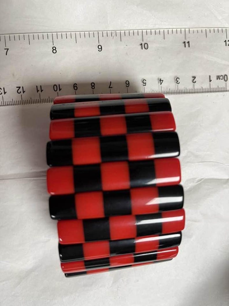 Marion Godart stretch bracelet , French design, famous, red & black polyresin image 10