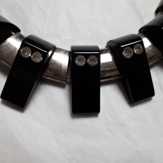 BAKELITE necklace, BLACK, forties, authentic bake… - image 7