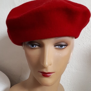 WOOL BERET, French style, pure wool, unworn old stock, original tags