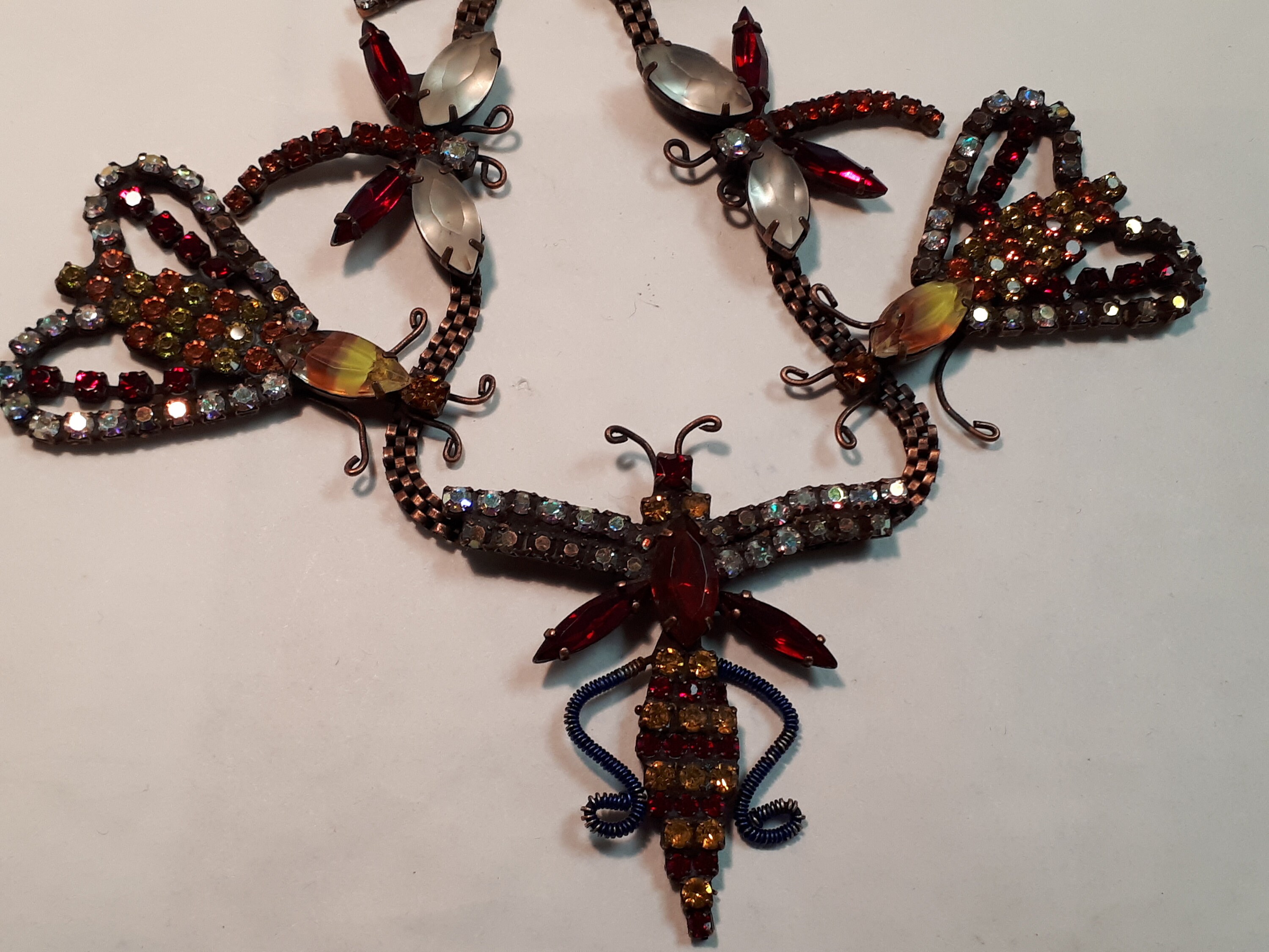 Liz Insect Liz Nania, INSECTS Necklace, Boston Designer, Hand Crafted, Rhinestones ...