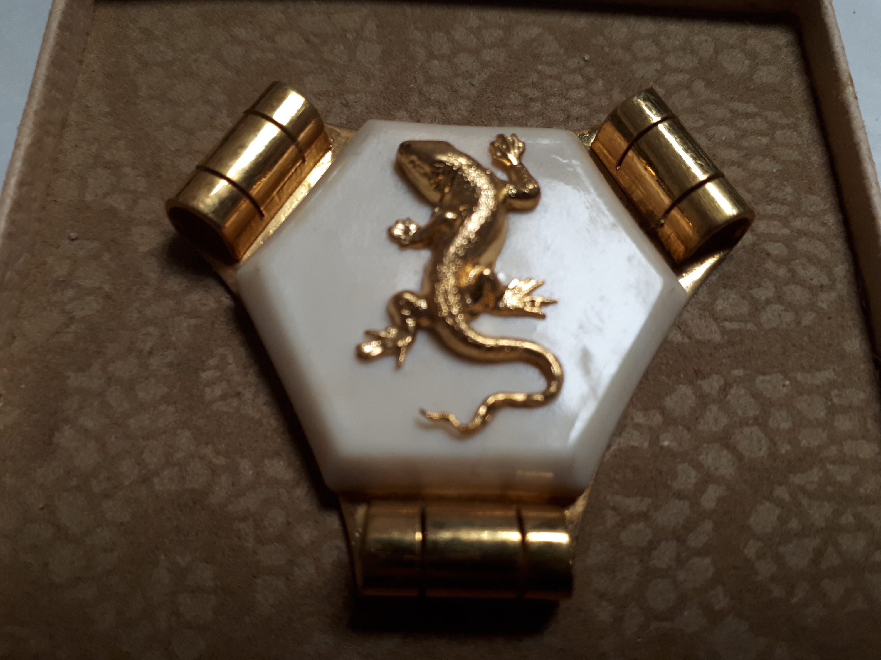 Broche Art Déco Signée Jean Painlevé - Bijou Vintage Occasion, Style Géométrique