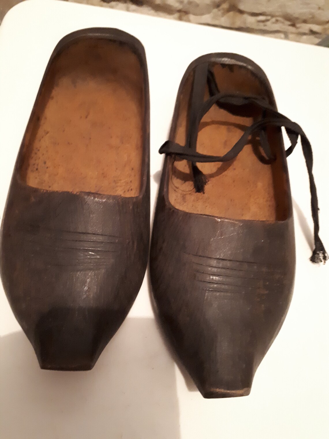 ANTIQUE Black Dutch Wooden Clogs Hand Carved Ancient Ones | Etsy