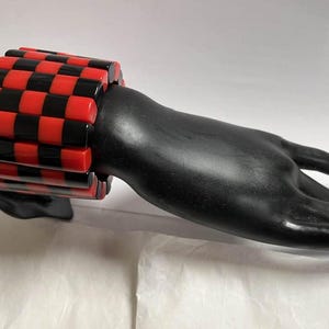 Marion Godart stretch bracelet , French design, famous, red & black polyresin image 6