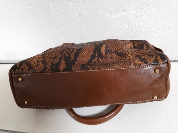 Vintage snakeskin & leather handbag, Silvano Biag… - image 10