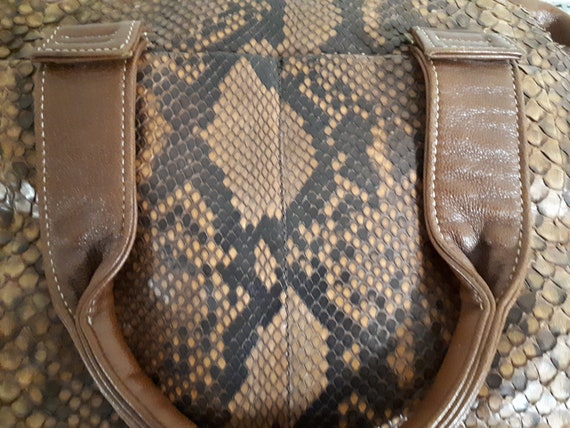 Vintage snakeskin & leather handbag, Silvano Biag… - image 7