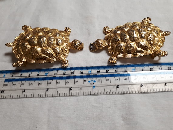 Mimi Di N Vintage Metal Cinch Turtle Belt Women’s 27” Gold Vintage Belt/Purse Buckle TURTLE Gold Plated DESIGNER MIMI  main image 2