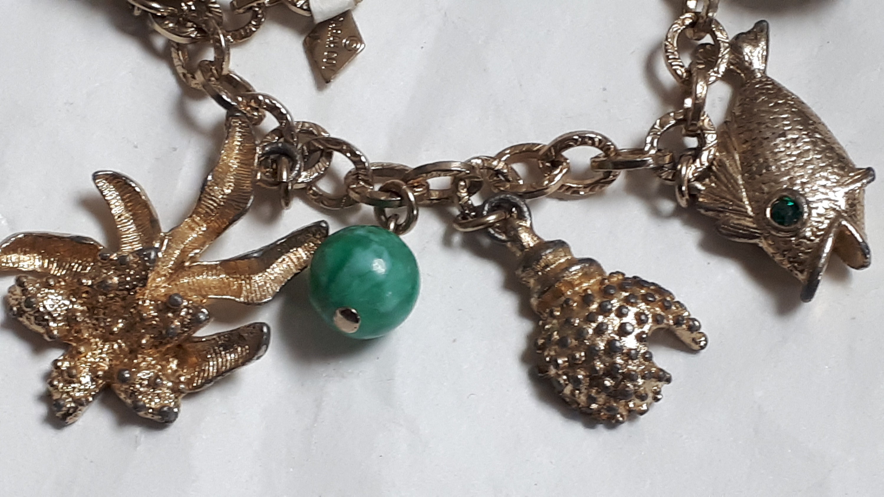 SARAH COV Charm Bracelet, Ocean, Marine Life, Beach Motif 
