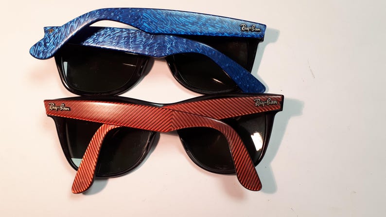 RAY BAN vintage sunglasses, authentic USA cellulose acetate, 1980, magenta image 10