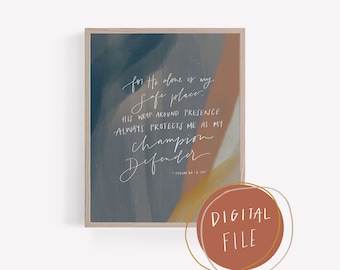 psalm 62:6 / He alone is my safe place / DIGITAL download art print 8x10