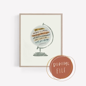 great commission / make disciples / globe  DIGITAL DOWNLOAD print