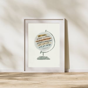 great commission art print | global missions | boho globe print | make disciples of all nations | 8x10 physical art print