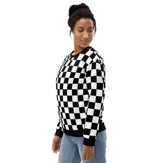 Wednesday Checkered Sweatshirt Etsy UK