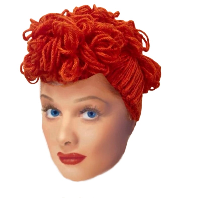 Lucille Ball inspired crochet Hair Hat Wig image 1