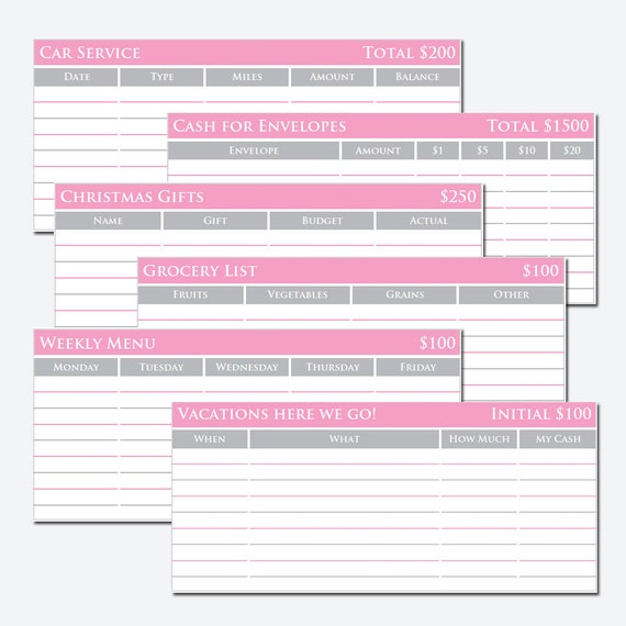 printable insert system for cash envelopes budget helper etsy budget helper