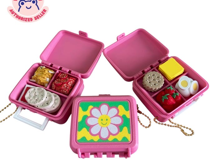 Flower Vintage Lunch Box Keychain (ONE)