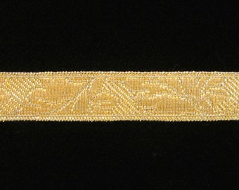 850.3 Metallic galloon trim "Oak Leaf" - 5 /8" (16mm), metallic gold galloon, vestment trim, metallic galloon, liturgical trim, gold trim