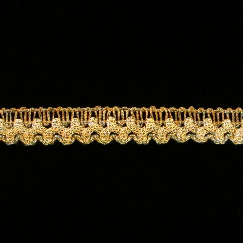 756 Gimp lace metallic trim antique gold 7/8 (22mm)