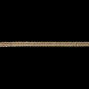 May include: A gold chain with a delicate, interwoven pattern.