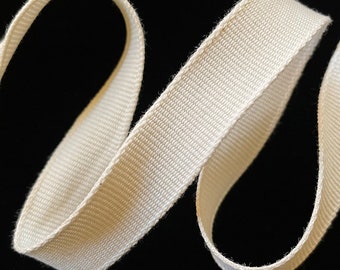 150.2 Organic cotton grosgrain ribbon 5/8" (15mm) undyed