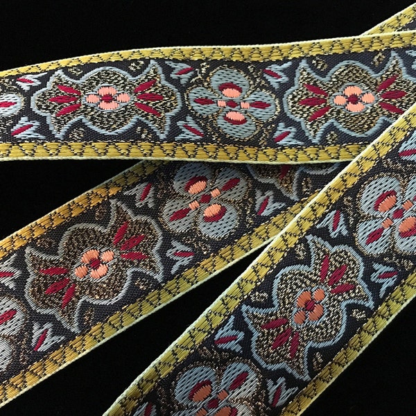 437.2 Jacquard trim "Seville" 1" (24mm), jacquard ribbon, jacquard trim, Spanish ribbon trim, floral trim, Victorian ribbon