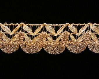 569 Metallic lace trim &quot;Baroque&quot; 1-1/4&quot; (32mm), metallic lace trim, metallic trimming, metallic trim, gold metallic trim