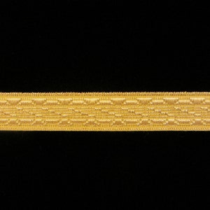 REMNANT 805.2 Metallic galloon trim &quot;Salute&quot; 1/2&quot; (15mm) - 31&quot; long, bright gold trim, metallic gold trim, vestment trim, military trim
