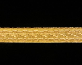 REMNANT 805.2 Metallic galloon trim "Salute" 1/2" (15mm) - 25" long, bright gold trim, metallic gold trim, vestment trim, military trim