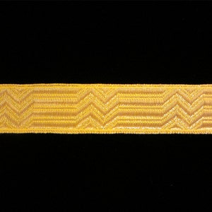 REMNANT 804.1 Metallic galloon trim - &quot;Britannia&quot; bright gold 3/4&quot; (19mm) - 22&quot; long,  military trim, vestment trim, gold metallic ribbon