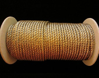 20.2 Cord antique-gold 1/8&quot; (3mm), antique gold cord, gold cording, gold metallic cord, military cord, antique gold cording