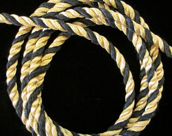 303.1 Cord - bright gold and black 3/16" (5mm)
