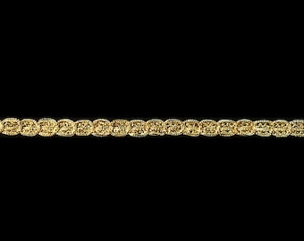 135.2 Metallic gimp trim &quot;Narrow Circles&quot; antique gold 3/16&quot; (4mm), gold metallic trim, antique gold trim, antique gold gimp