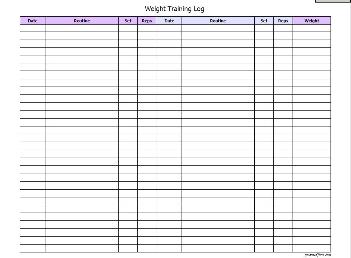 Weight Training Log Fitness Printable Instant Download Etsy Weight Training Log Fitness Printable Instant Download Etsy