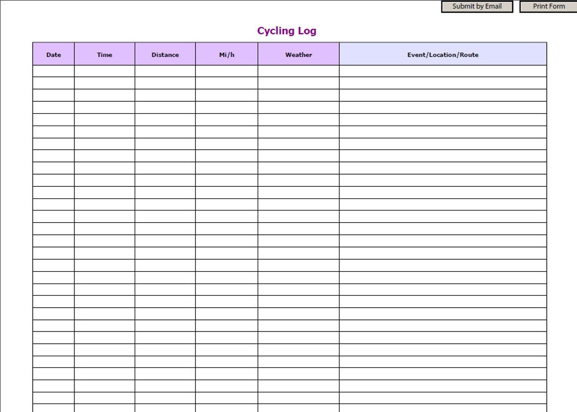 Fillable Cycling Log / Exercise Log / Health Planner / PDF | Etsy