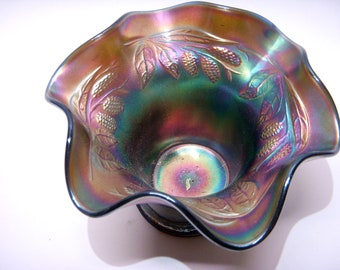 Lovely iridescent carnival glass hat imperial glass company novelty