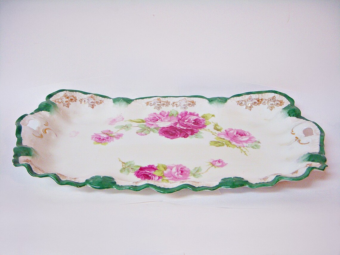 VANITY TRAY Pink Roses Welmar China Germany Etsy