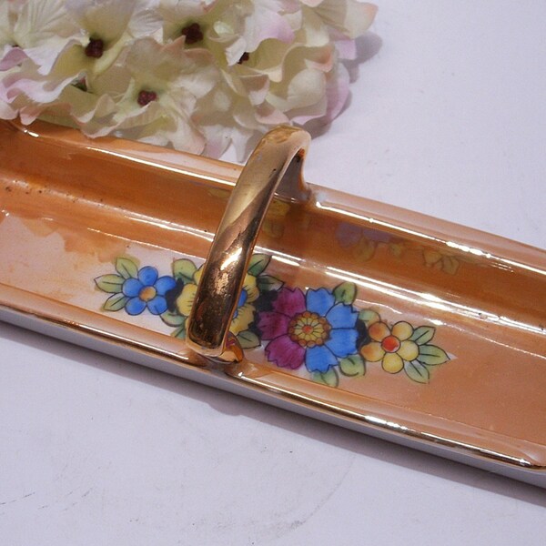 NORITAKE ART DECO Morimura Lusterware Olive Tray