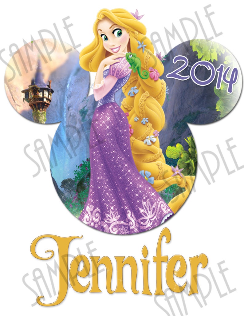 Disney Princess Iron On Transfer Rapunzel Printable Birthday Etsy